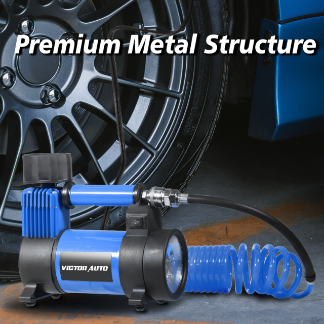 Victor 12V DC Portable inflator,Auto Tire Inflator Air Compressor with Pressure Gauge,140PSI,30L /Min,Made in Vietnam