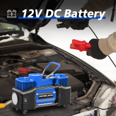 Victor 12V DC Tire Inflator Portable Air Compressor,Car Air Pump High Pressure Inflation  2 Cylinders,Aluminum House ,45L /Min,Made in Vietnam