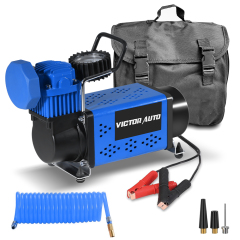 Heavy Duty Metal 12V DC Tire Inflator Air Compressor Pump,72L /Min, 150PSI with Adapter for Car, Truck, SUV Tires,Made in Vietnam