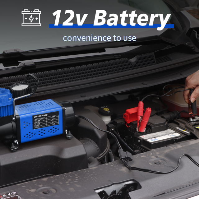 Heavy Duty Metal 12V DC Tire Inflator Air Compressor Pump,72L /Min, 150PSI with Adapter for Car, Truck, SUV Tires,Made in Vietnam