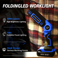 20V MAX LED Work Light, 140 Degree Pivoting Head, Up to 1000 Lumens of Brightness,Made in Vietnam