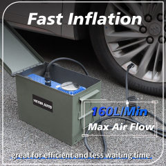 Victor 12V DC Heavy Duty Air Compressor Tire Inflator, 60Mm Cylinder 160L/Min  Fast Inflation ,150 PSI Air Pump for Car, Truck, SUV Tires,Made in Vietnam