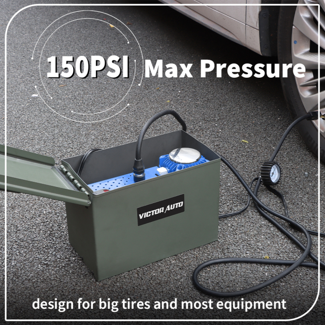 Victor 12V DC Heavy Duty Air Compressor Tire Inflator, 60Mm Cylinder 160L/Min  Fast Inflation ,150 PSI Air Pump for Car, Truck, SUV Tires,Made in Vietnam