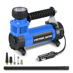Victor 12V DC Portable Inflator,Auto Tire Inflator Air Compressor with Pressure Gauge,150PSI,30L /Min,Made in Vietnam