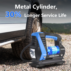 Victor 12V DC Portable Tire Inflator,Small Air Compressor Pump for Car and Inflatables,Powerful Copper Motor ,Aluminum House,Made in Vietnam