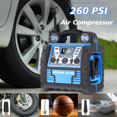 Bộ khởi động ô tô 6 In1 kèm máy nén khí, Biến tần 200W/400W, Máy bơm lốp di động/ Sạc dự phòng, Sản xuất tại Việt Nam