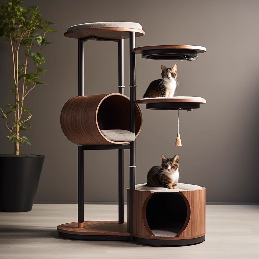 【Climbing|Scratching|Cabin|Bed】Walnut wood 028