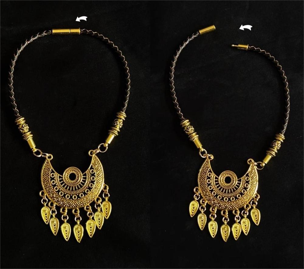 【Choker|Collar】Weaving a golden compass 021