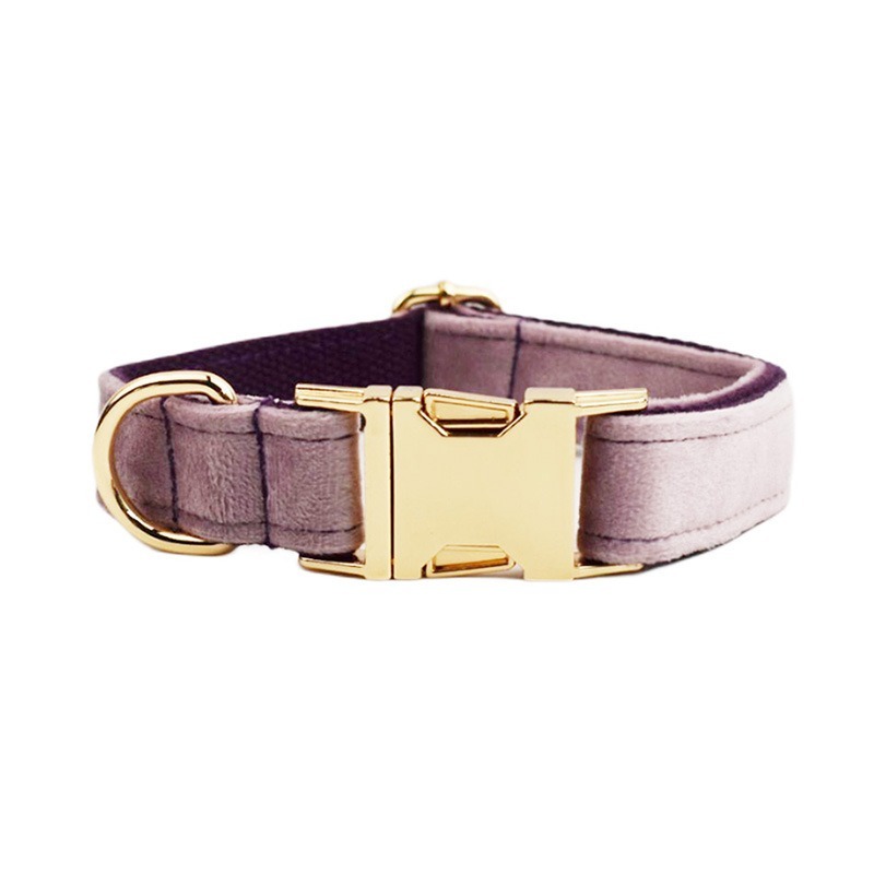 Outdoor Dog Walking Set Customized Engraved Light Purple Free Flower
