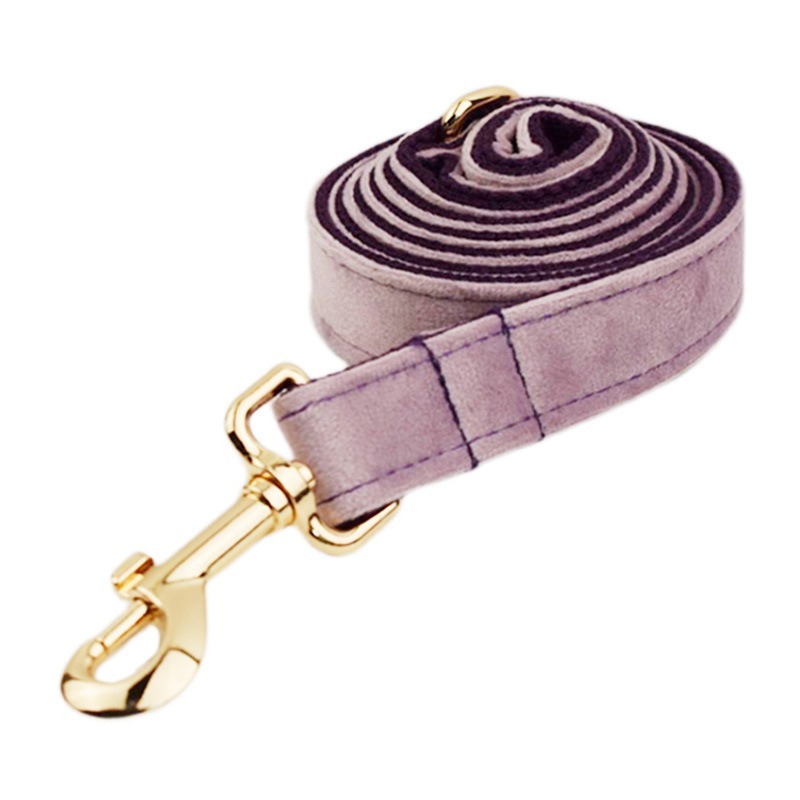 Outdoor Dog Walking Set Customized Engraved Light Purple Free Flower