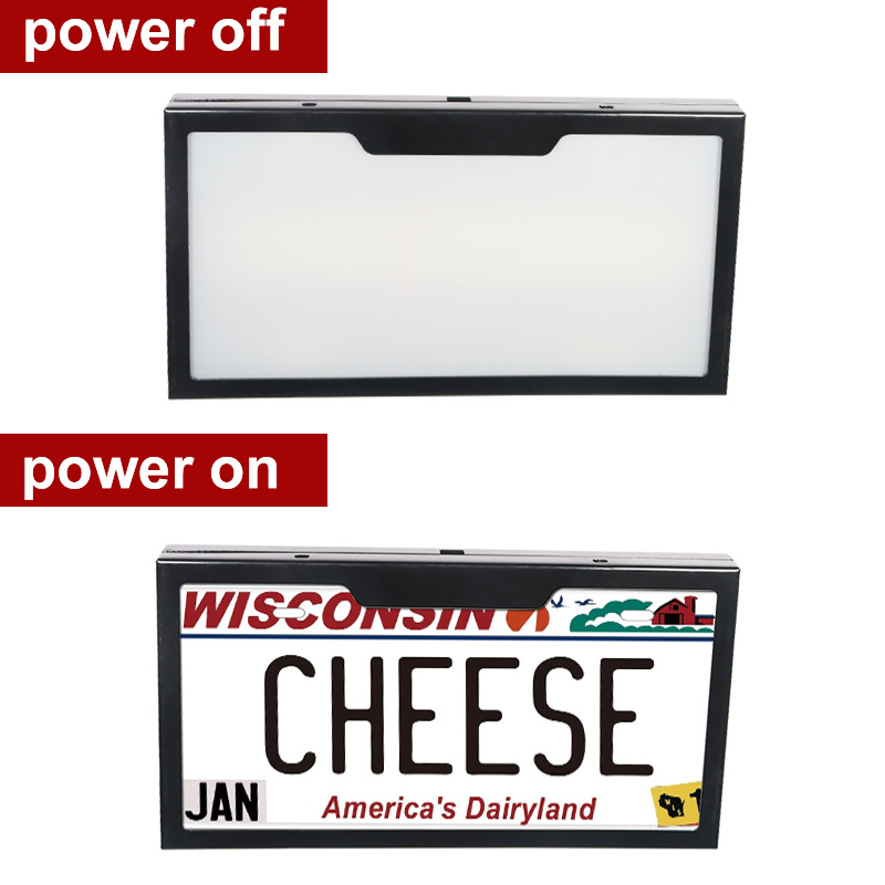 American License Frame Fog License Plate Cover Holder With Remote