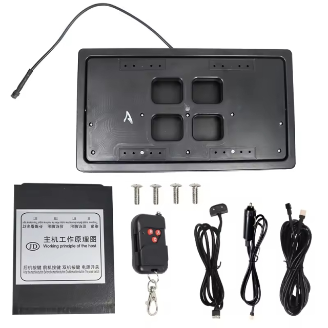 USA Electric Flipper License Plate Frame with Remote Kit