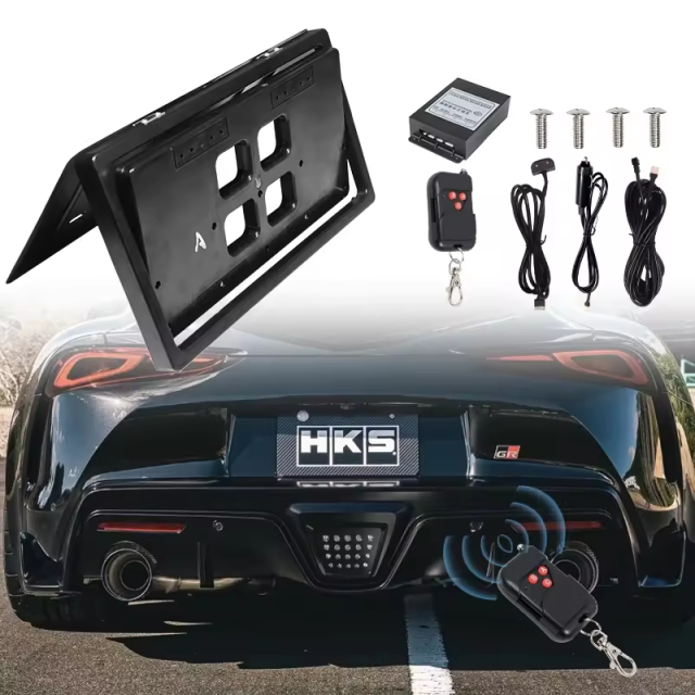 USA Electric Flipper License Plate Frame with Remote Kit