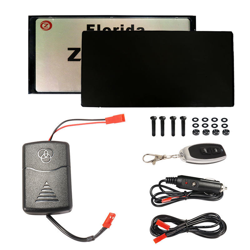 USA Vanish Fog License Plate Black with Acrylic Holder