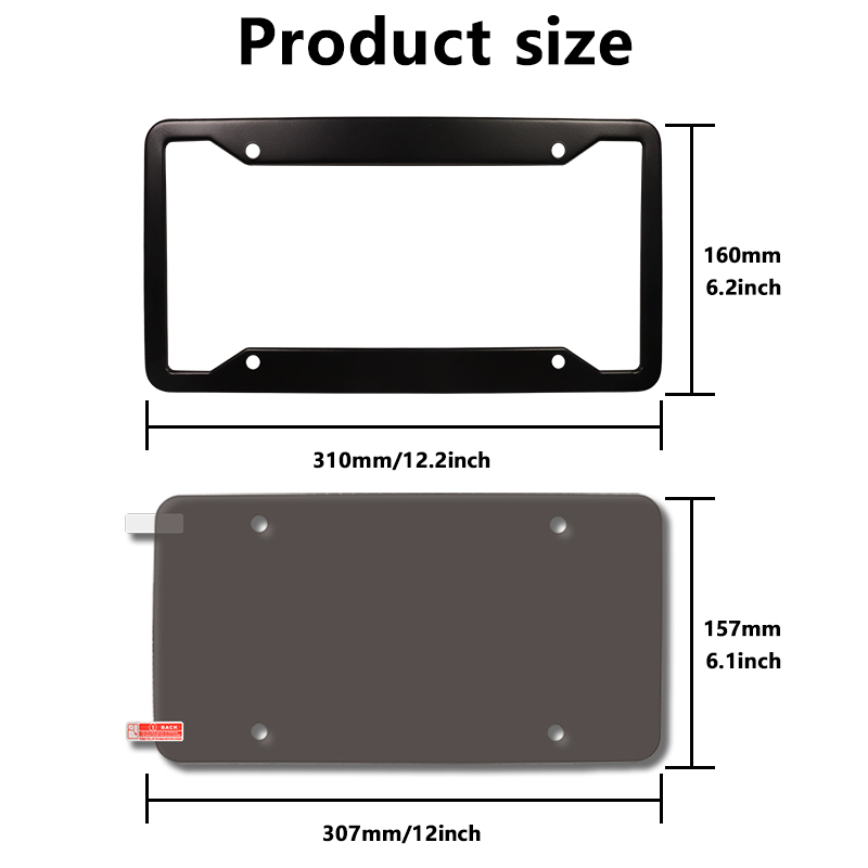 Tinted Anti Photo License Plate Cover with License Frame