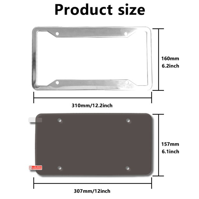 Tinted Anti Photo License Plate Cover with License Frame