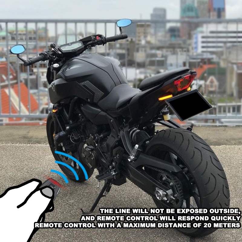 Black Vanish Remote Motorcycle Smart Tint Film License Plates Black Fog Plate