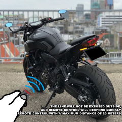 Black Vanish Remote Motorcycle Smart Tint Film License Plates Black Fog Plate