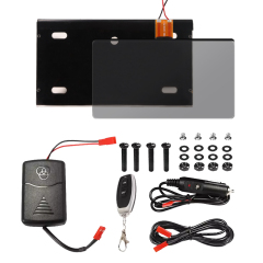 Black Vanish Remote Motorcycle Smart Tint Film License Plates Black Fog Plate