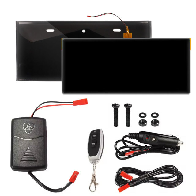 Remote Control LCD License Plate Blocker Black for EC Car