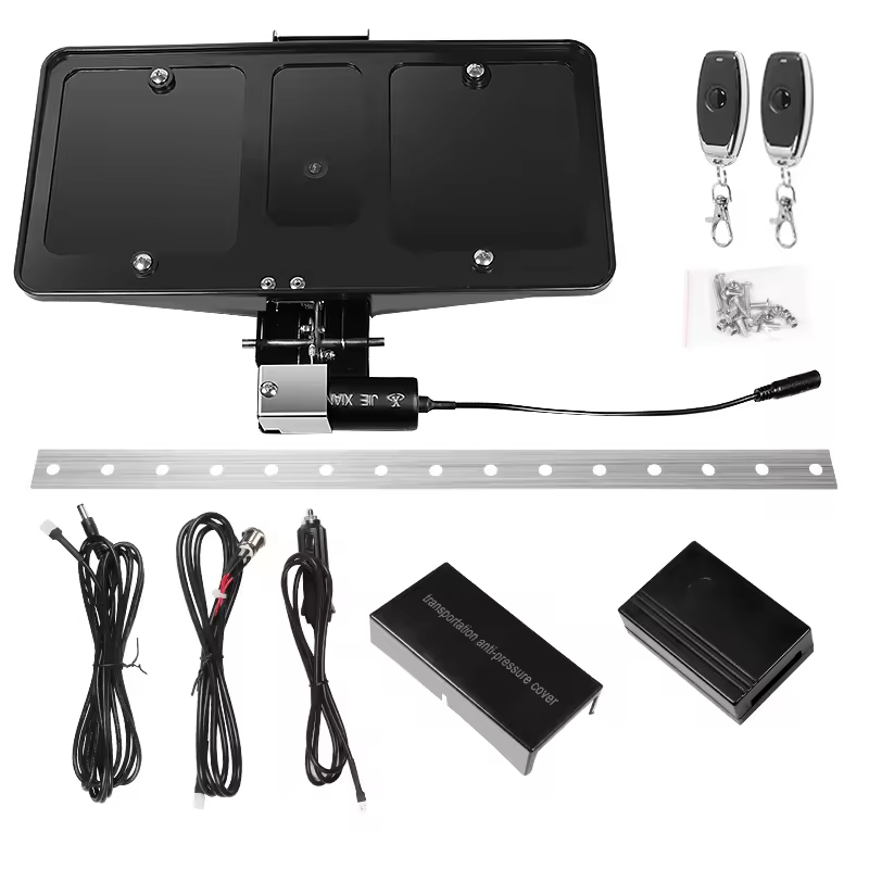 Hidden Under Bumper Retractable Car Plate Holder With Remote