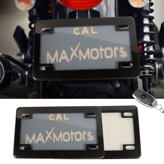 Carbon Fiber Privacy Smart License Plate Hider For Motorbike