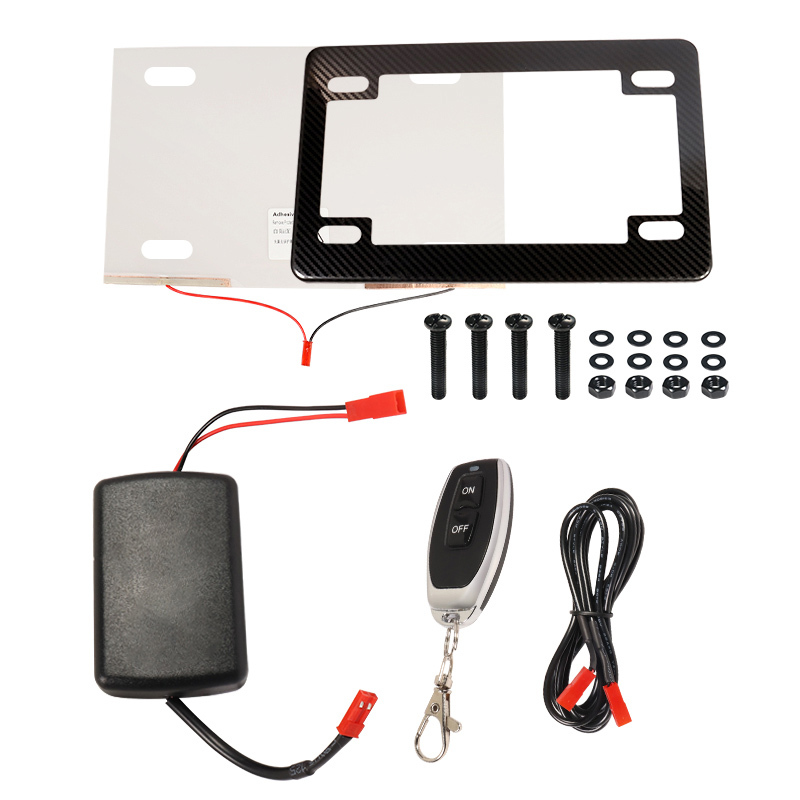Carbon Fiber Privacy Smart License Plate Hider For Motorbike