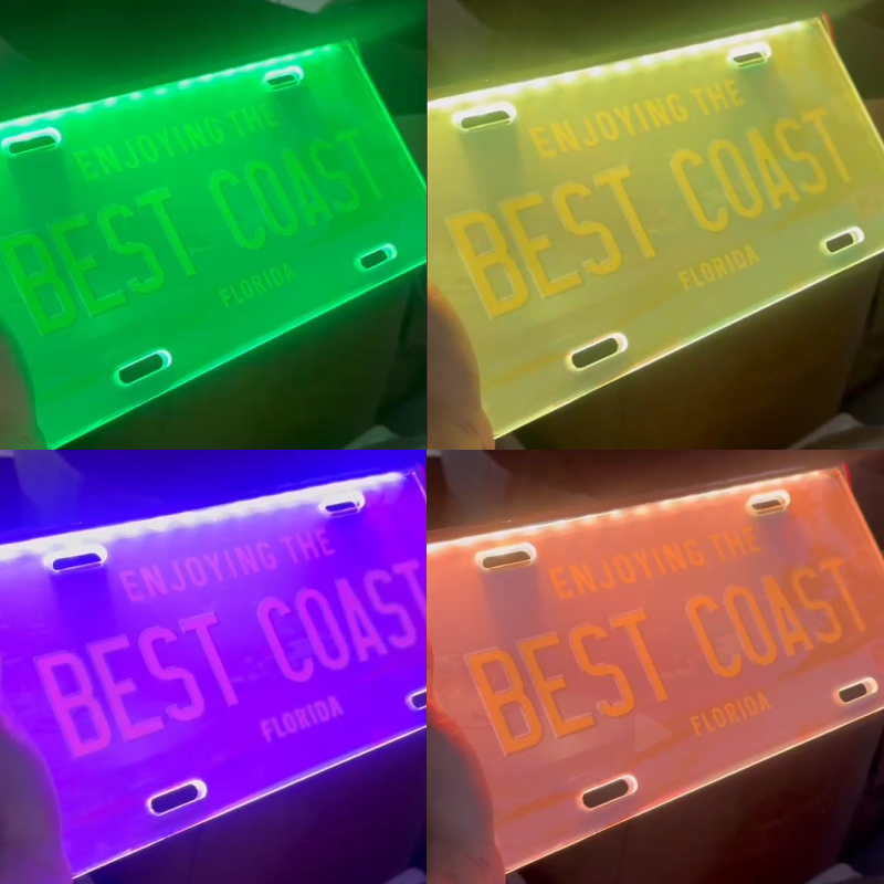 Color Changing Colorful License Plate Frame Nano License Plate