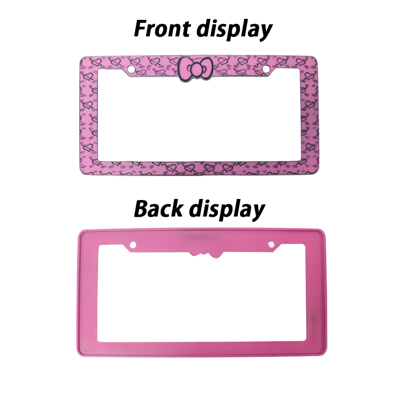 Custom aluminium alloy bowknot license plate frame USA size