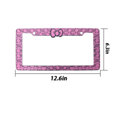 Custom aluminium alloy bowknot license plate frame USA size