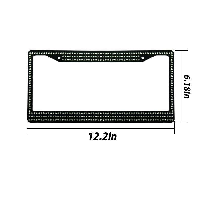 Custom white black sunshine bling license plate frame