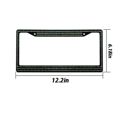 Custom white black sunshine bling license plate frame