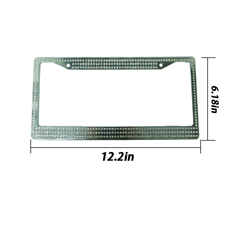 Custom white black sunshine bling license plate frame