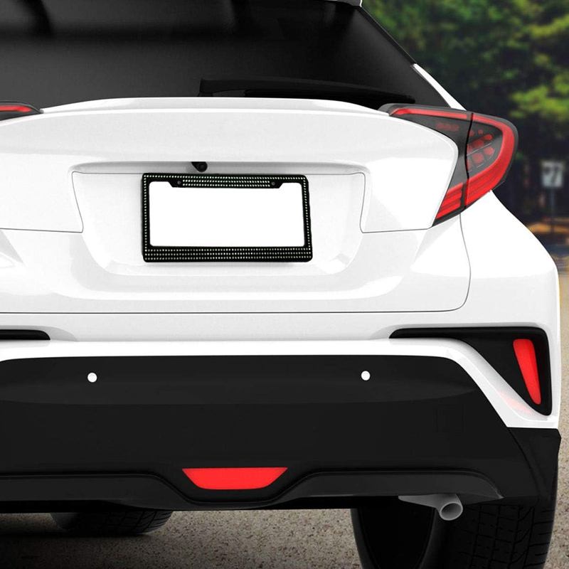 Custom white black sunshine bling license plate frame