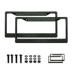 Custom white black sunshine bling license plate frame