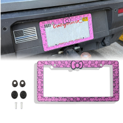Custom aluminium alloy bowknot license plate frame USA size