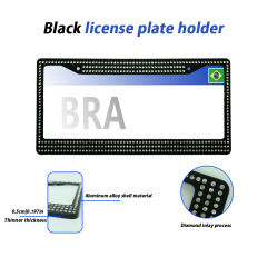 Custom white black sunshine bling license plate frame