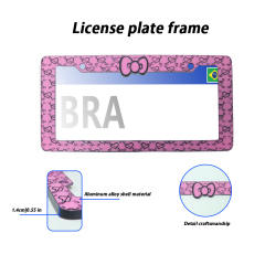 Custom aluminium alloy bowknot license plate frame USA size
