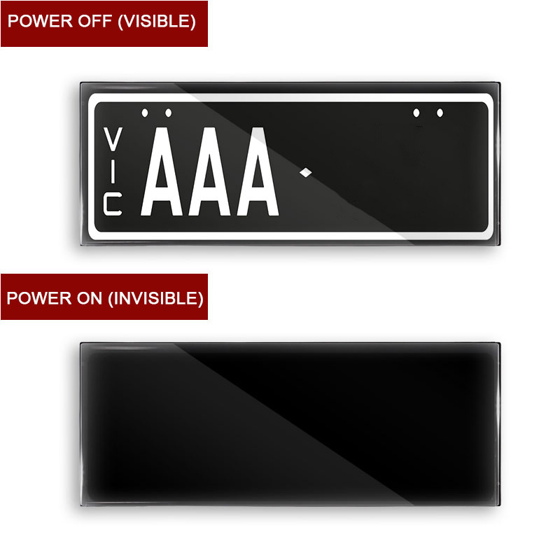 372*134mm Front Rear Number Plate Hider Remote Control Australia