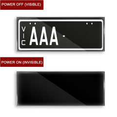 372*134mm Front Rear Number Plate Hider Remote Control Australia