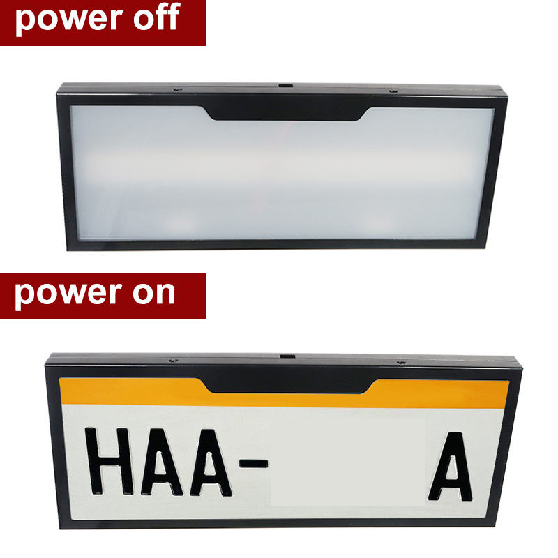 Electronic Fog Dimmable Smart Glass License Plate for Ecuador Cars