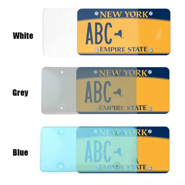 Unbreakable Clear Tinted Car License Plate Cover Blurry
