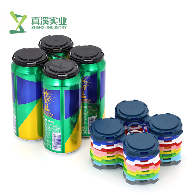 ZhenXi 4 pack black plastic can carriers for easy open end 202 aluminum can lids