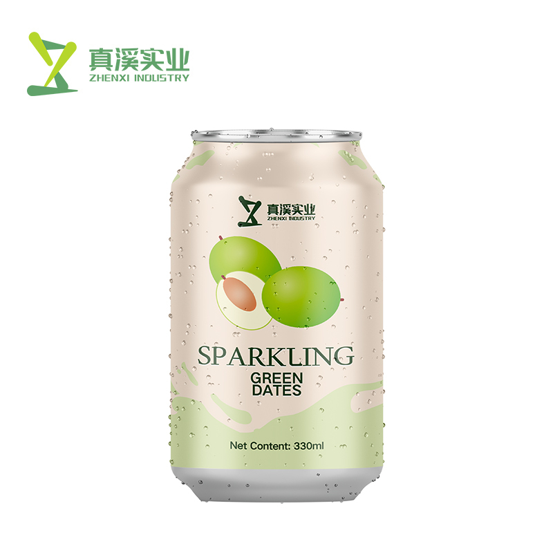 330ml ZhenXi Sparkling Water Green Dates Flavor Private Label | Standard Can
