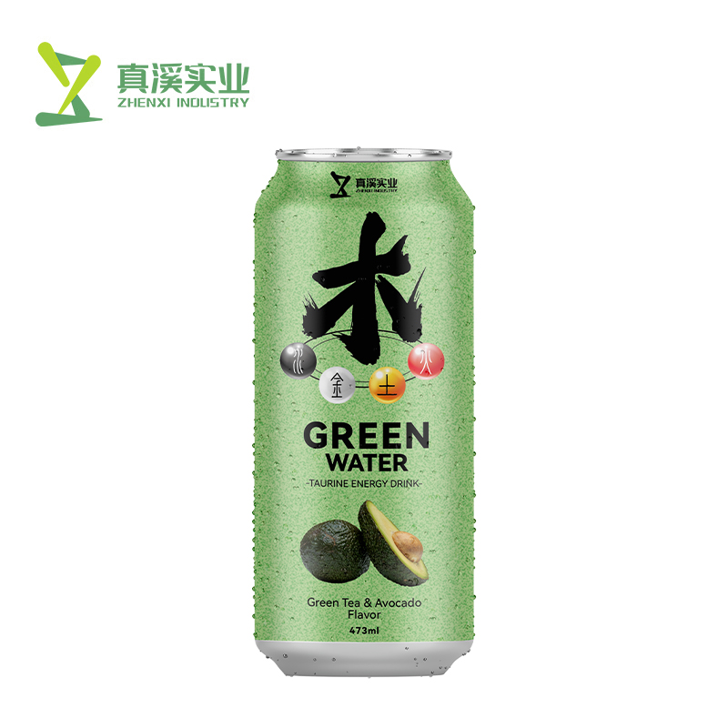 ZhenXi 473ml Green Tea Avocado Flavor Canned Five Elements Taurine