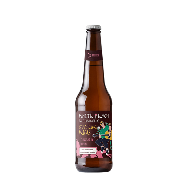 ZhenXi 330ML White Peach & Lactobacillus Flavor Sparkling Wine-Hard Seltzer