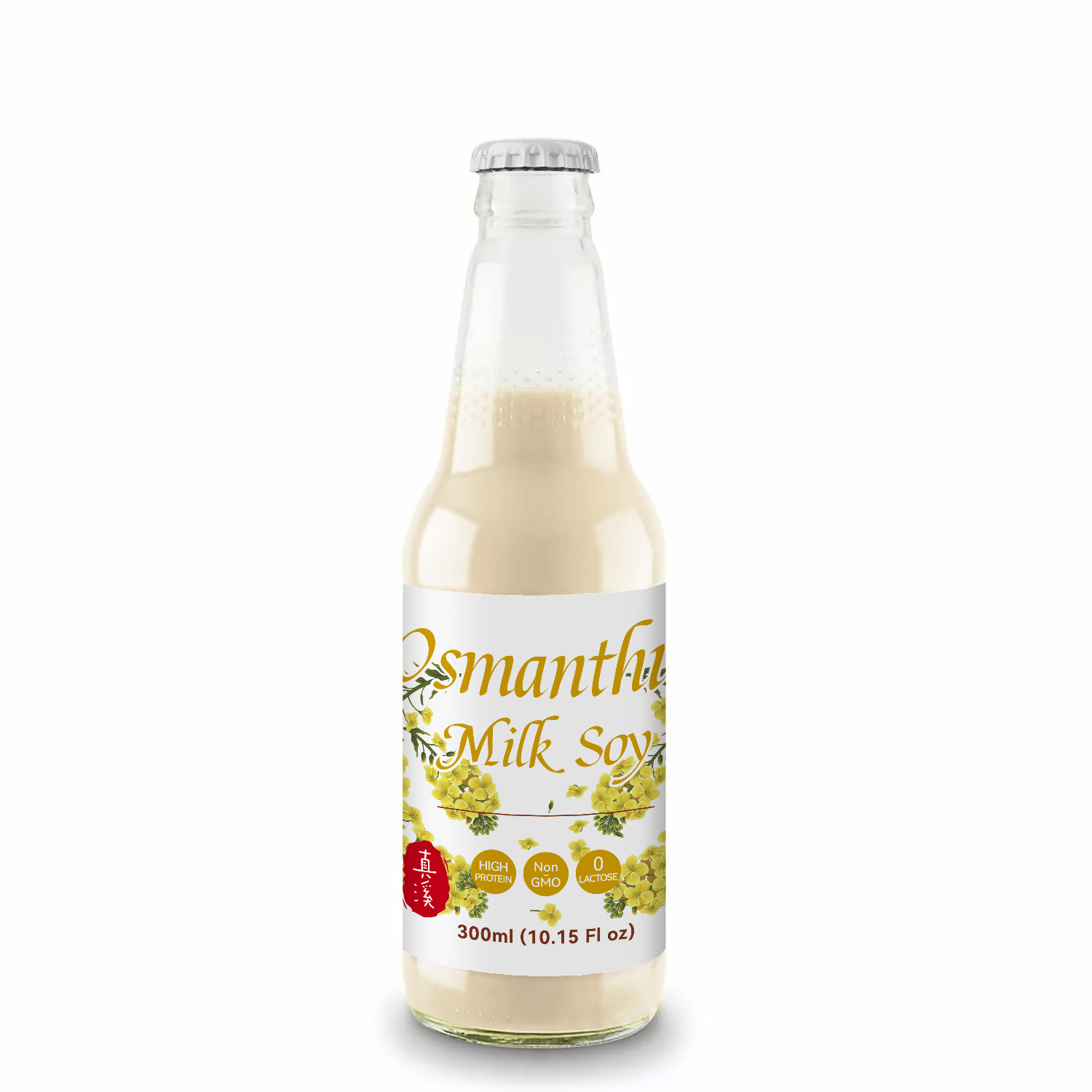 300ML ZhenXi Natural Osmanthus Flavor Soy Milk Drink Glass Bottle