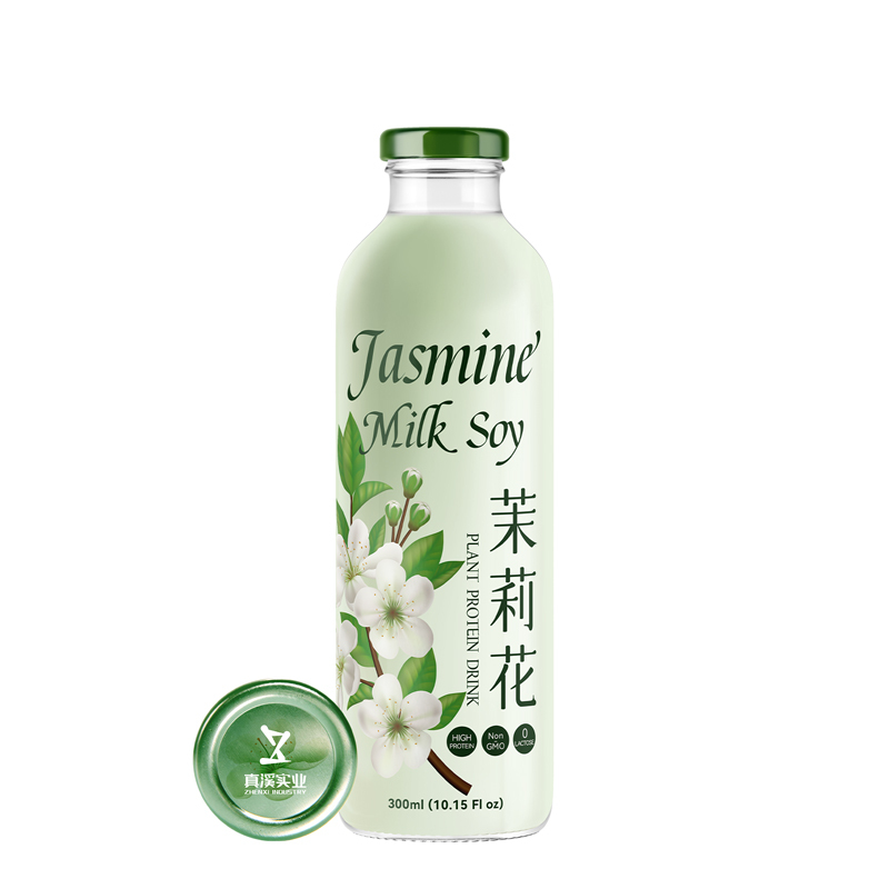 300ML ZhenXi Natural Jasmine Flavor Soy Milk Drink Glass Bottle