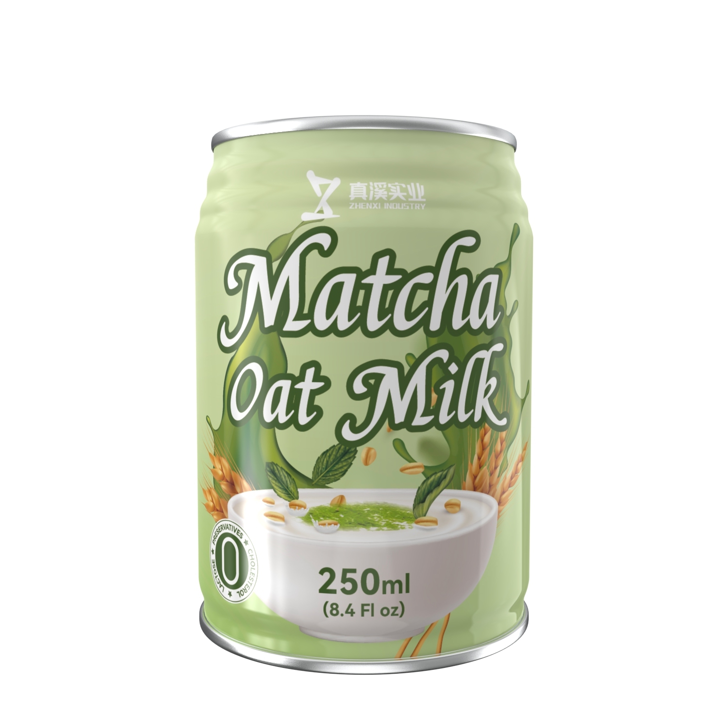 ZhenXi 250Ml (8.45 Fl oz) Canned Oat Milk Matcha Flavor