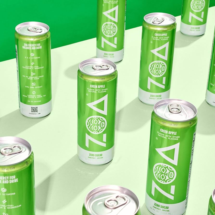 ZOA green apple flavored energy drink